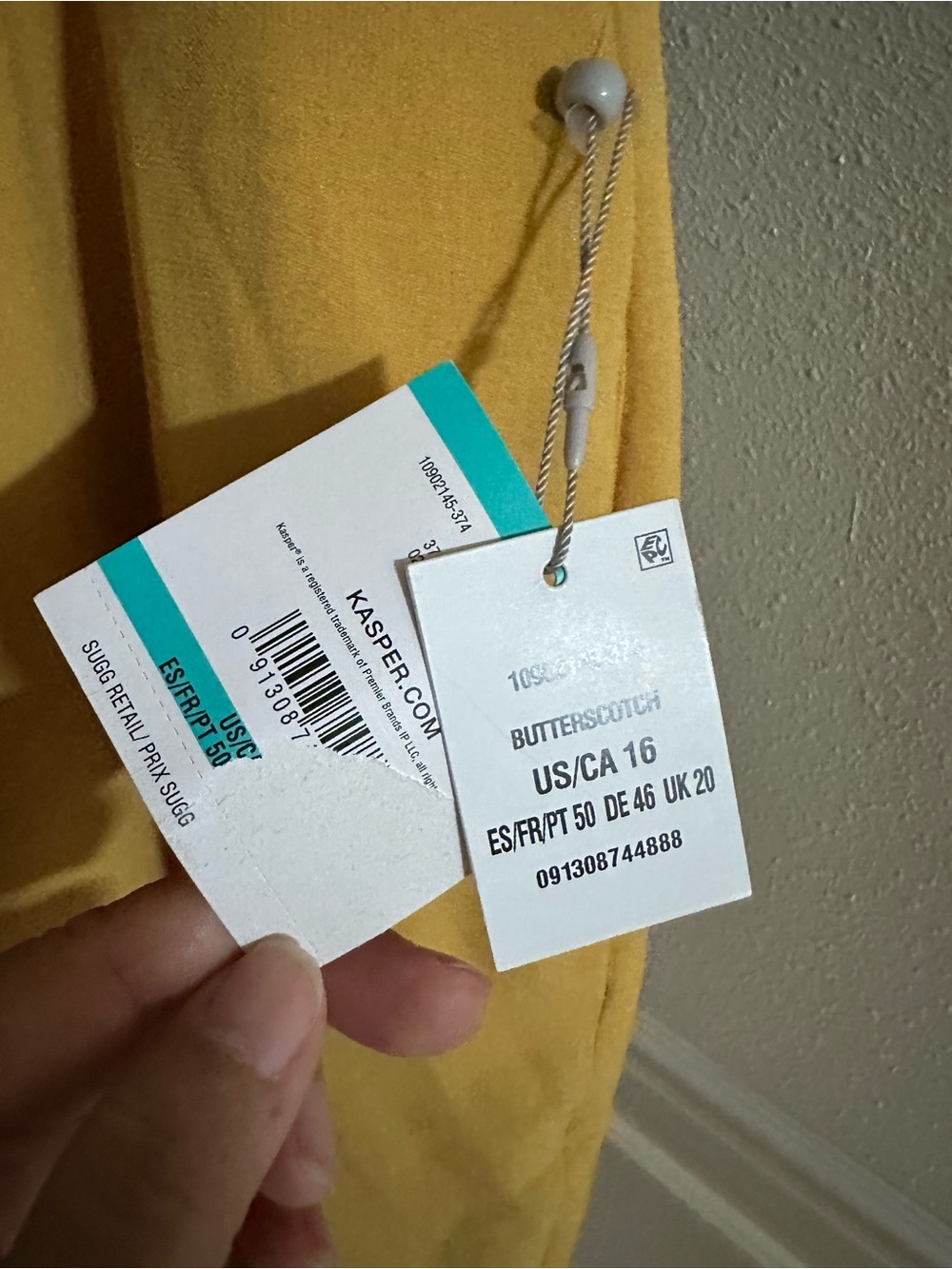 Kasper Mustard Yellow Tailored Pants - Picture 3 of 4